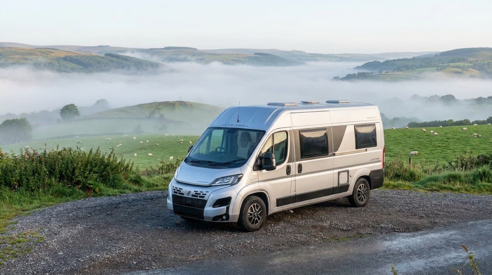 Why Knott Hire campervan above the Amman Valley, Ammanford