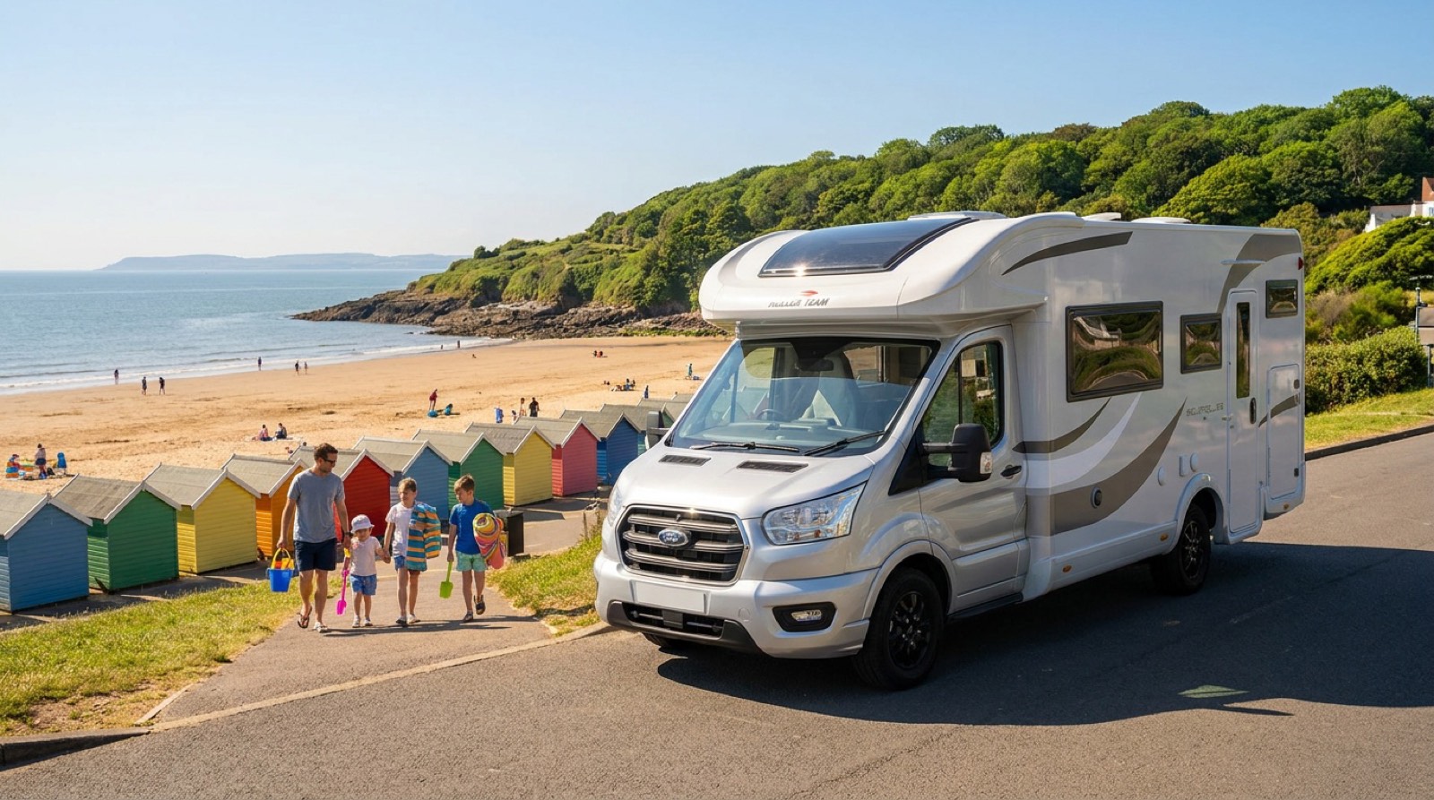 Why Knott Hire motorhome above Whitmore Bay, Barry Island