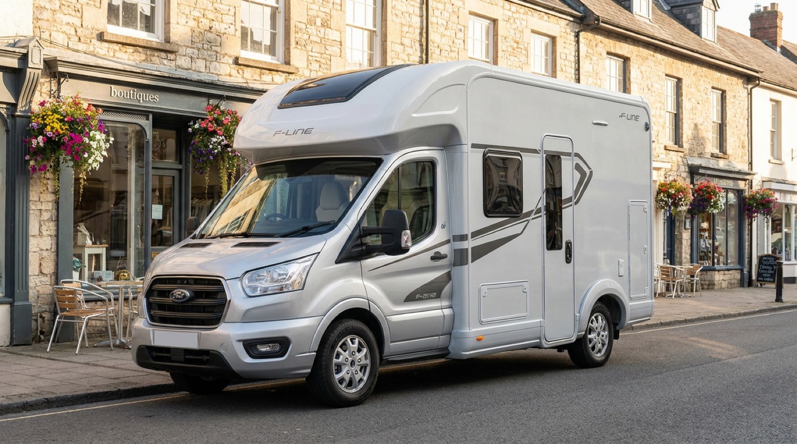 Why Knott Hire motorhome on Cowbridge High Street