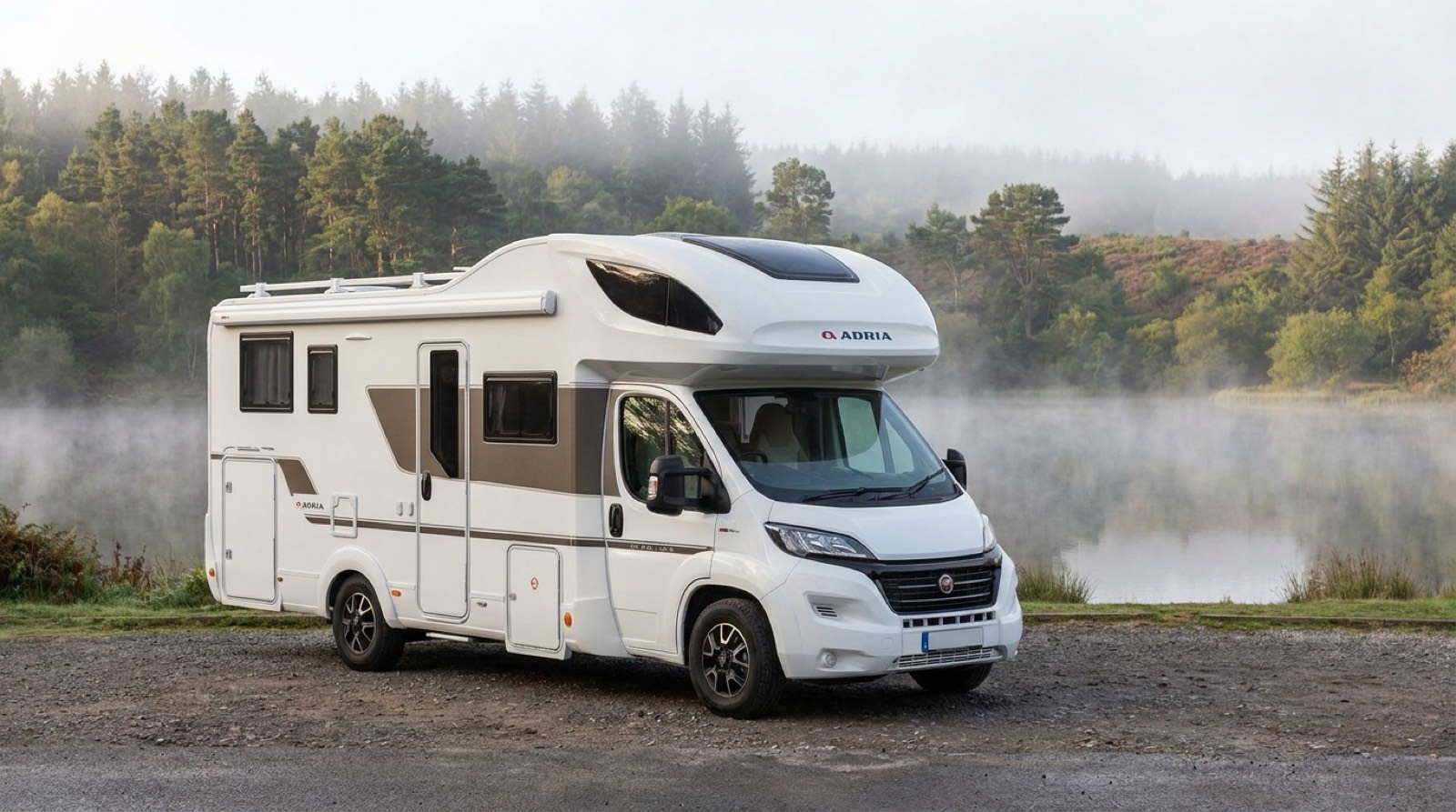 Why Knott Hire motorhome at Llyn Llech Owain near Cross Hands
