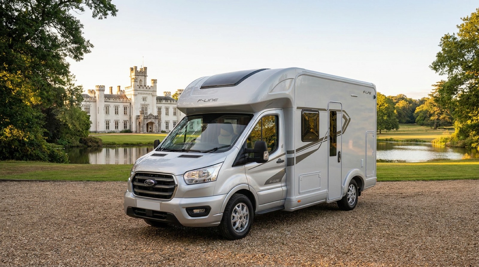 Why Knott Hire motorhome at Hensol Castle parkland