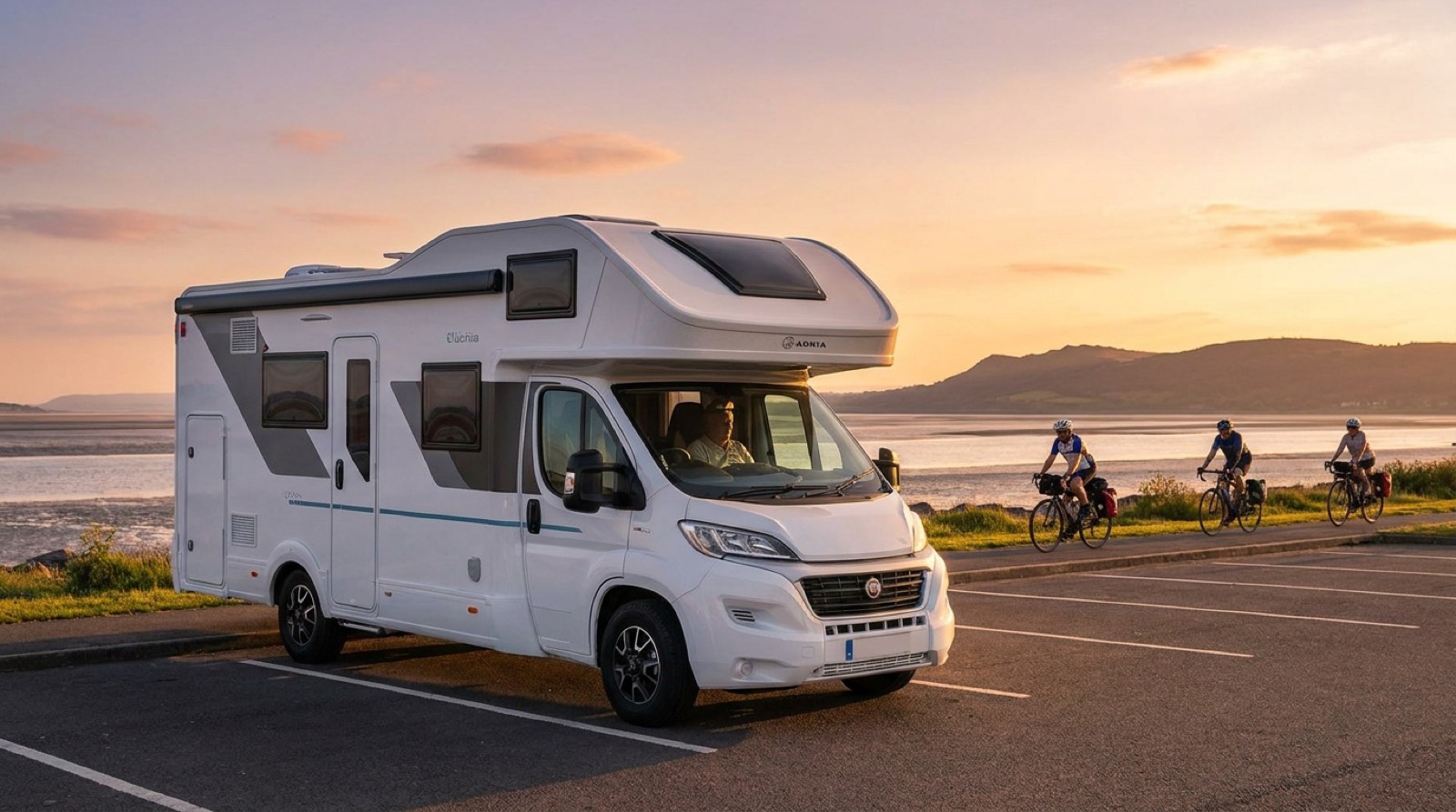 Why Knott Hire motorhome on the Millennium Coastal Park, Llanelli