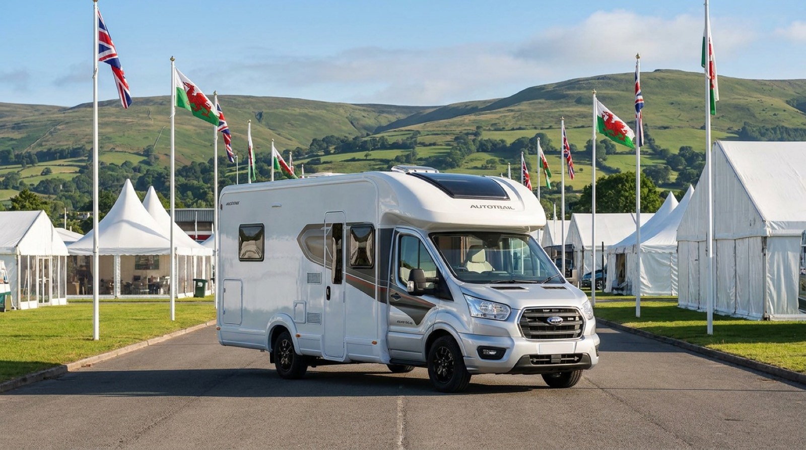 Why Knott Hire motorhome at the Royal Welsh Showground, Llanelwedd